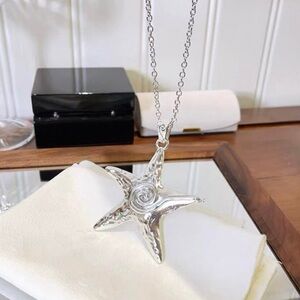 Silver Starfish Pendant Necklace